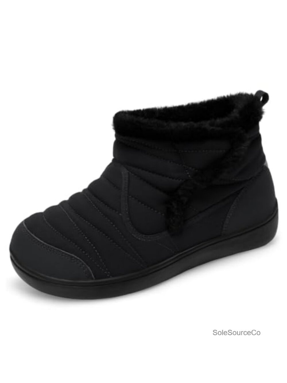 Womens Fur Lined Wide Toe Box Snow Boots Water Resistant Winter Ankle Booties